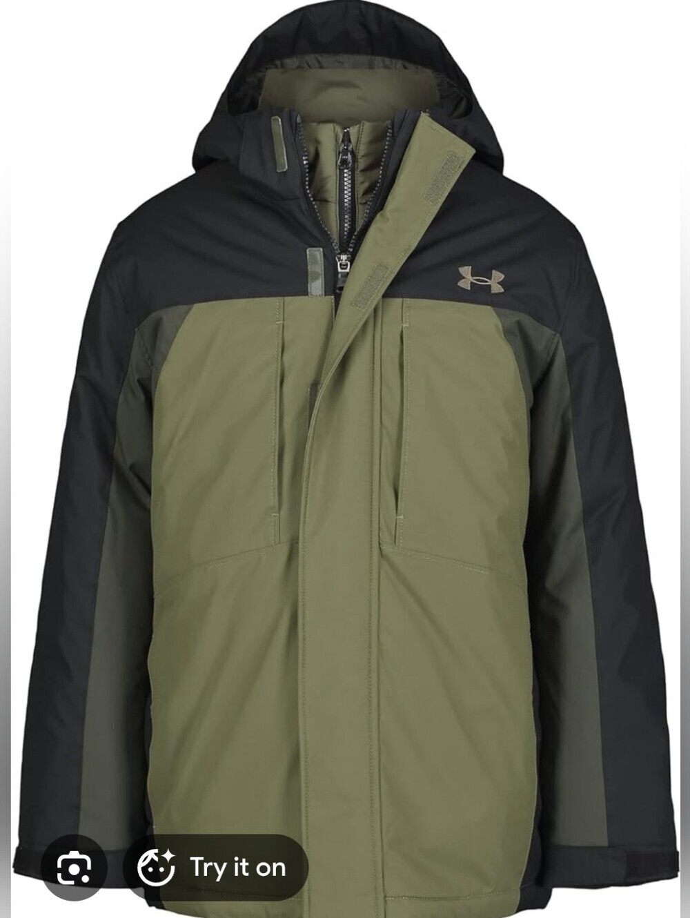 Under Armour Boys UA Westward 3 In 1 Jacket Oilve Green Size Youth XL - Picture 1 of 13